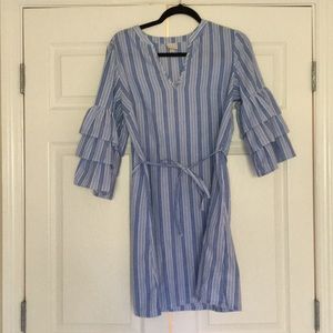 Ruffle dress with tie waist